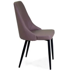 Sedia in ecopelle Oliver tortora 48x58xh48/90 cm