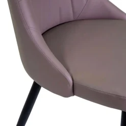 Sedia in ecopelle Oliver tortora 48x58xh48/90 cm