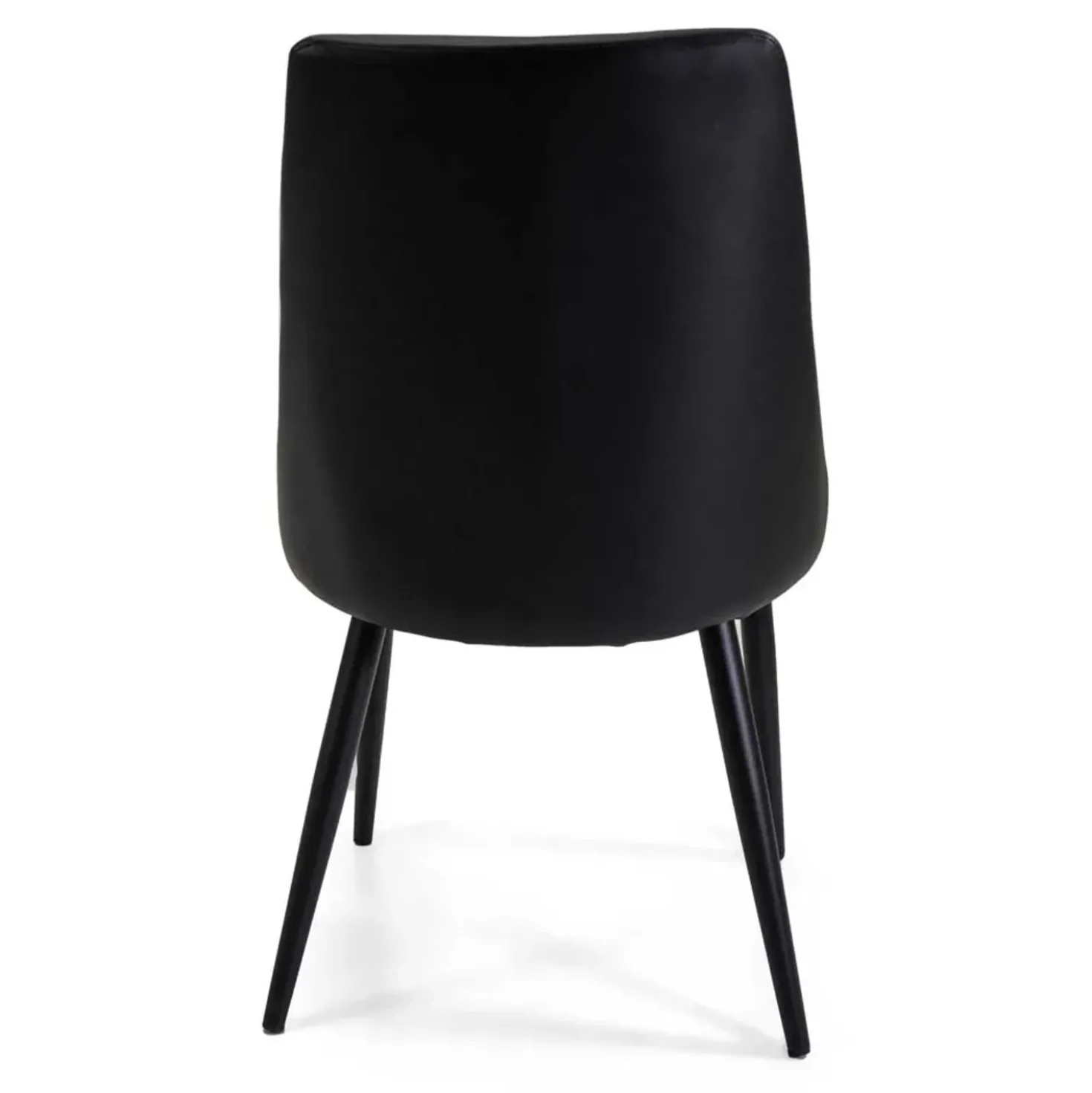 Sedia in ecopelle Oliver nero con struttura nera 48x58xh48/90 cm