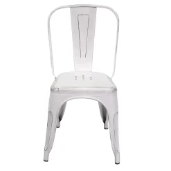 Sedia in ferro New Bristol bianco antico