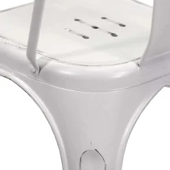 Sedia in ferro New Bristol bianco antico
