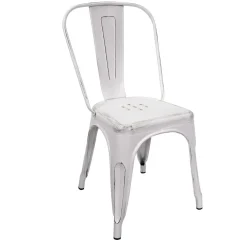 Sedia in ferro New Bristol bianco antico
