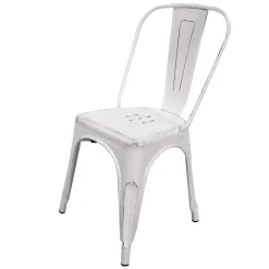 Sedia in ferro New Bristol bianco antico