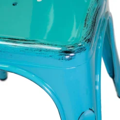 Sedia in ferro New bristol azzurro antico