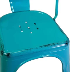 Sedia in ferro New bristol azzurro antico