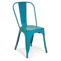 Sedia in ferro New bristol azzurro antico