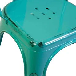 Sedia in ferro New bristol azzurro antico
