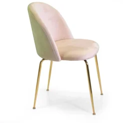 Sedia in velluto Sammi crema struttura oro 50x57xh47/77,5 cm