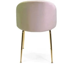Sedia in velluto Sammi crema struttura oro 50x57xh47/77,5 cm