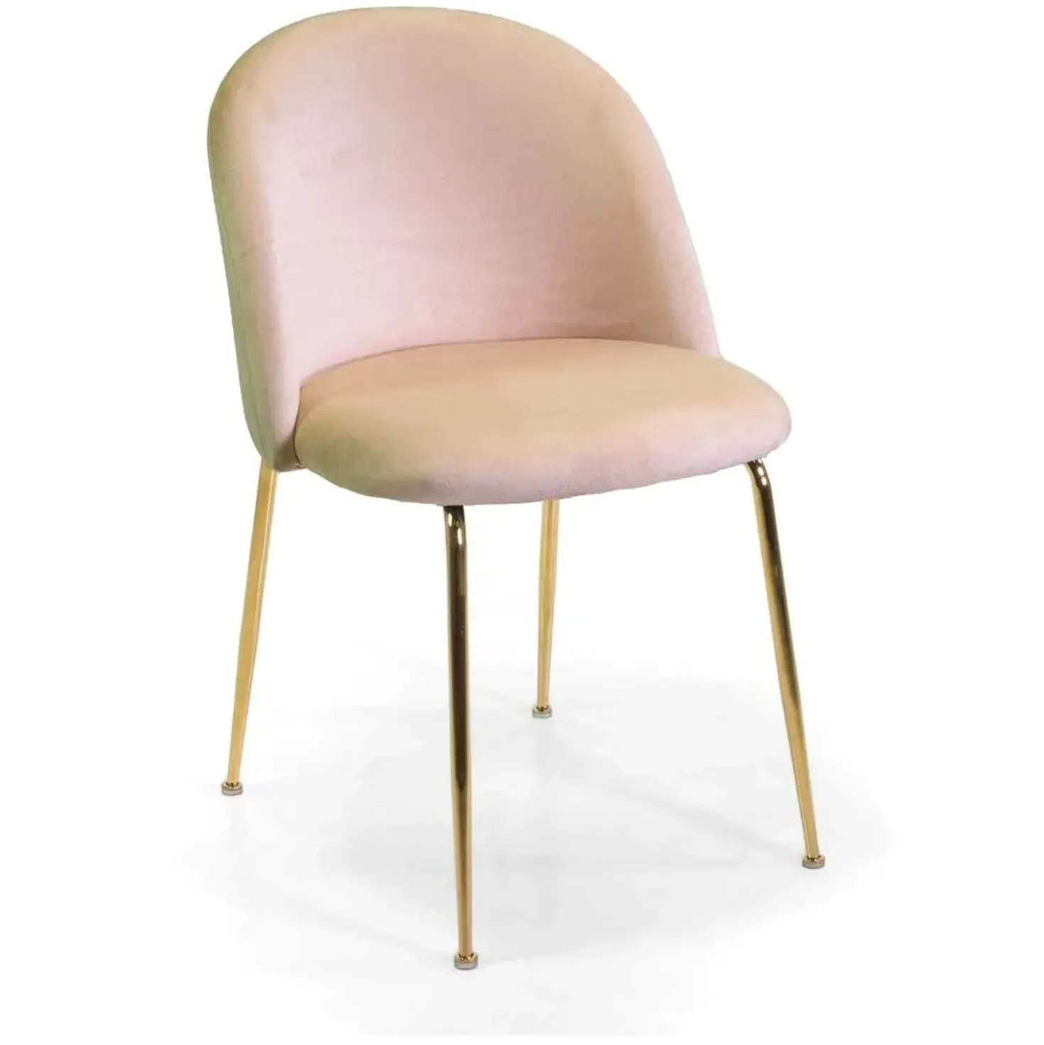 Sedia in velluto Sammi crema struttura oro 50x57xh47/77,5 cm