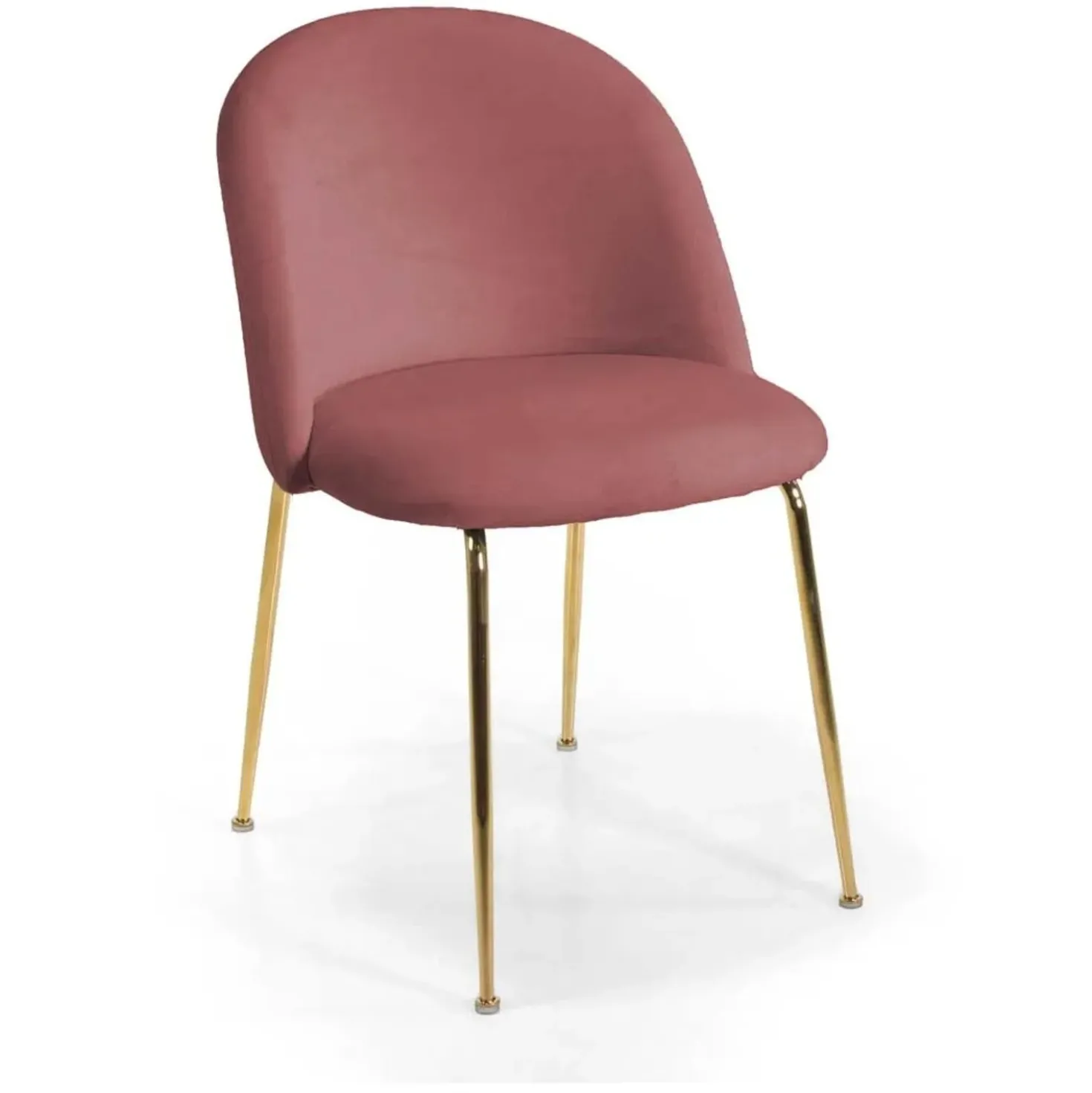 Sedia in velluto Sammi rosa antico struttura oro 50x57xh47/77,5 cm