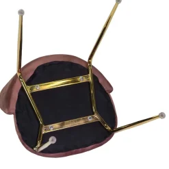 Sedia in velluto Sammi rosa antico struttura oro 50x57xh47/77,5 cm