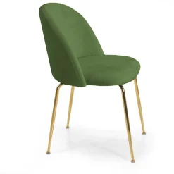 Sedia in velluto Sammi verde struttura oro 50x57xh47/77,5 cm