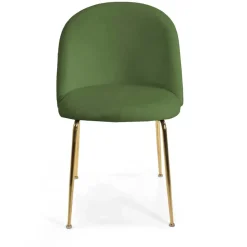 Sedia in velluto Sammi verde struttura oro 50x57xh47/77,5 cm
