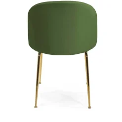 Sedia in velluto Sammi verde struttura oro 50x57xh47/77,5 cm
