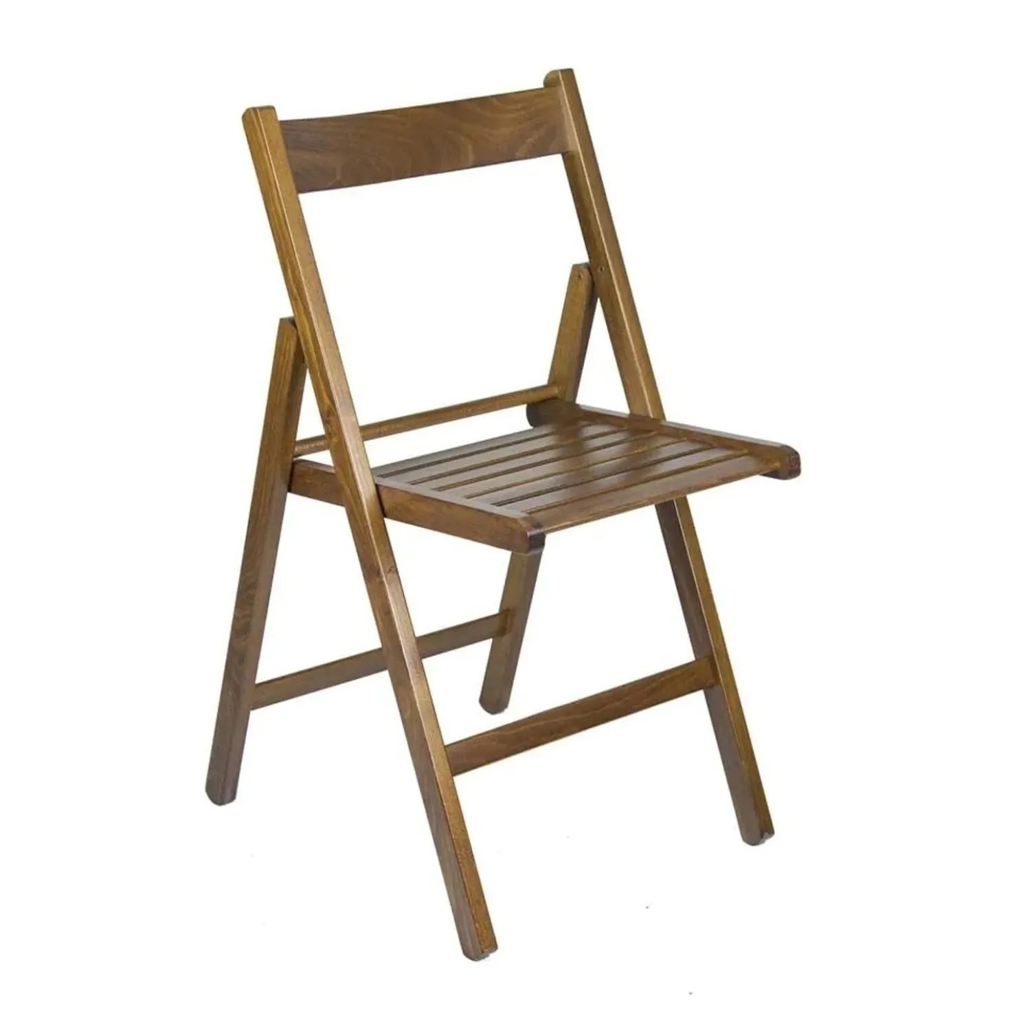 Sedia pieghevole a listelli in legno 48x43x79 cm noce
