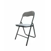 Sedia pieghevole in acciaioce poliestere effetto bouclé 45x45x79 cm grigio