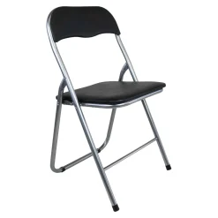 Sedia pieghevole in acciaio con imbotittura 45x45x80 cm nero