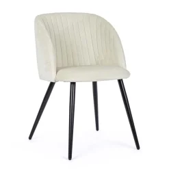 Sedia Queen velvet bianco