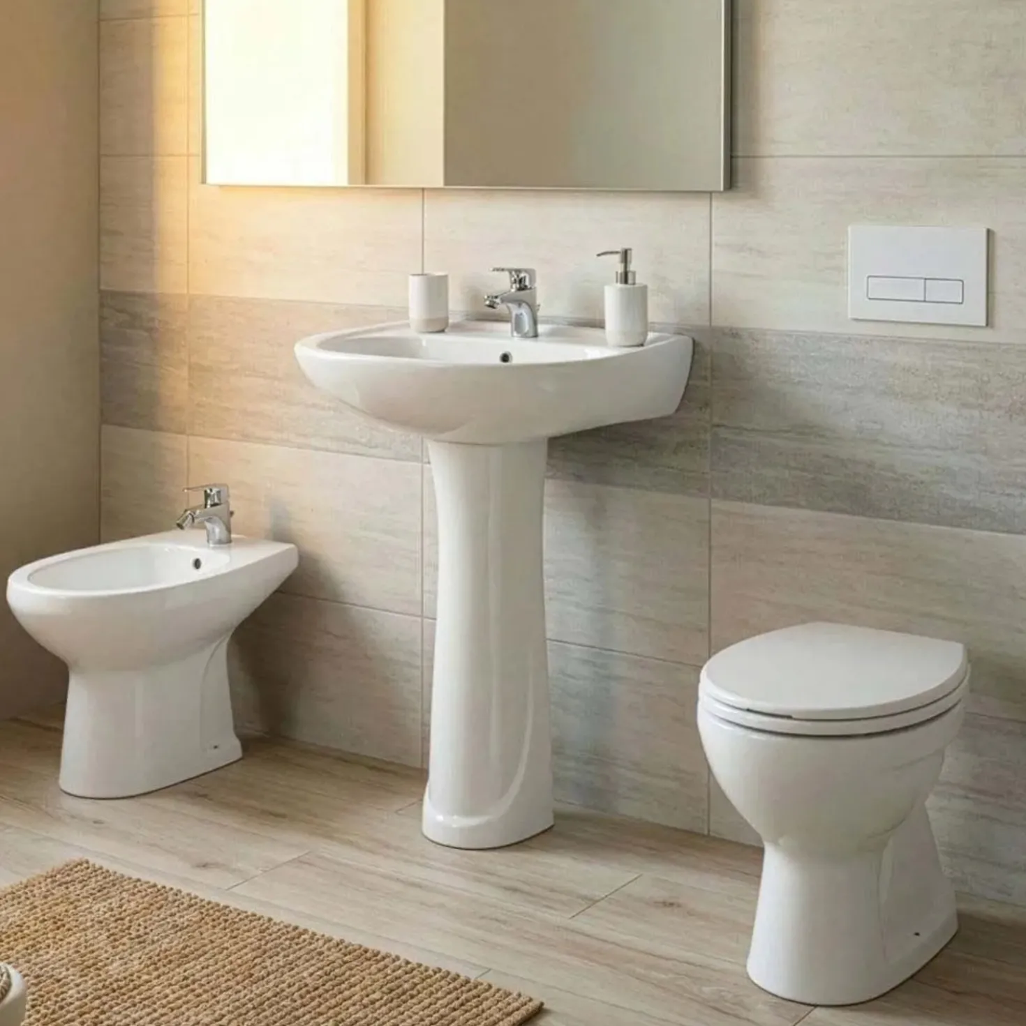Sedile ovale Lake in termoindurente con cerniere in nylon bianco