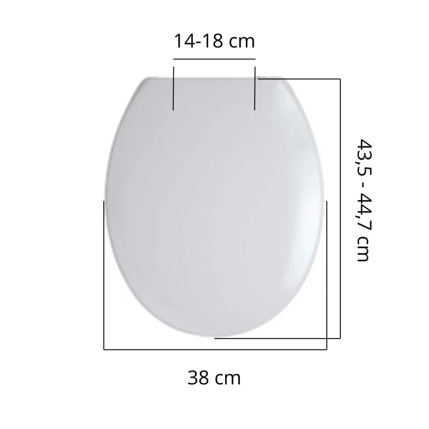 Sedile universale con cerniere in nylon termoplastico bianco