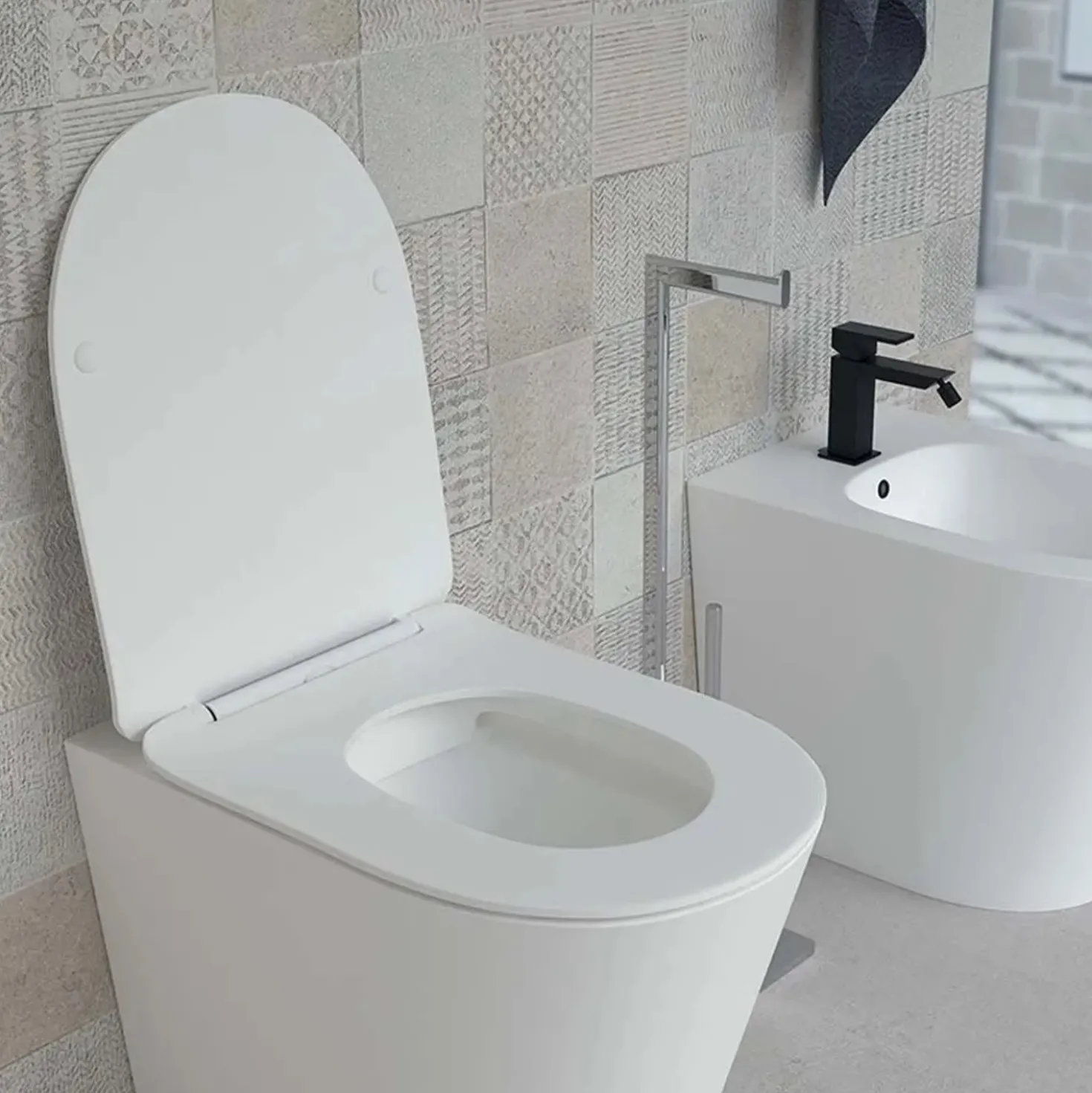 Sedile WC slim Surf in termoindurente 460x365x42 mm