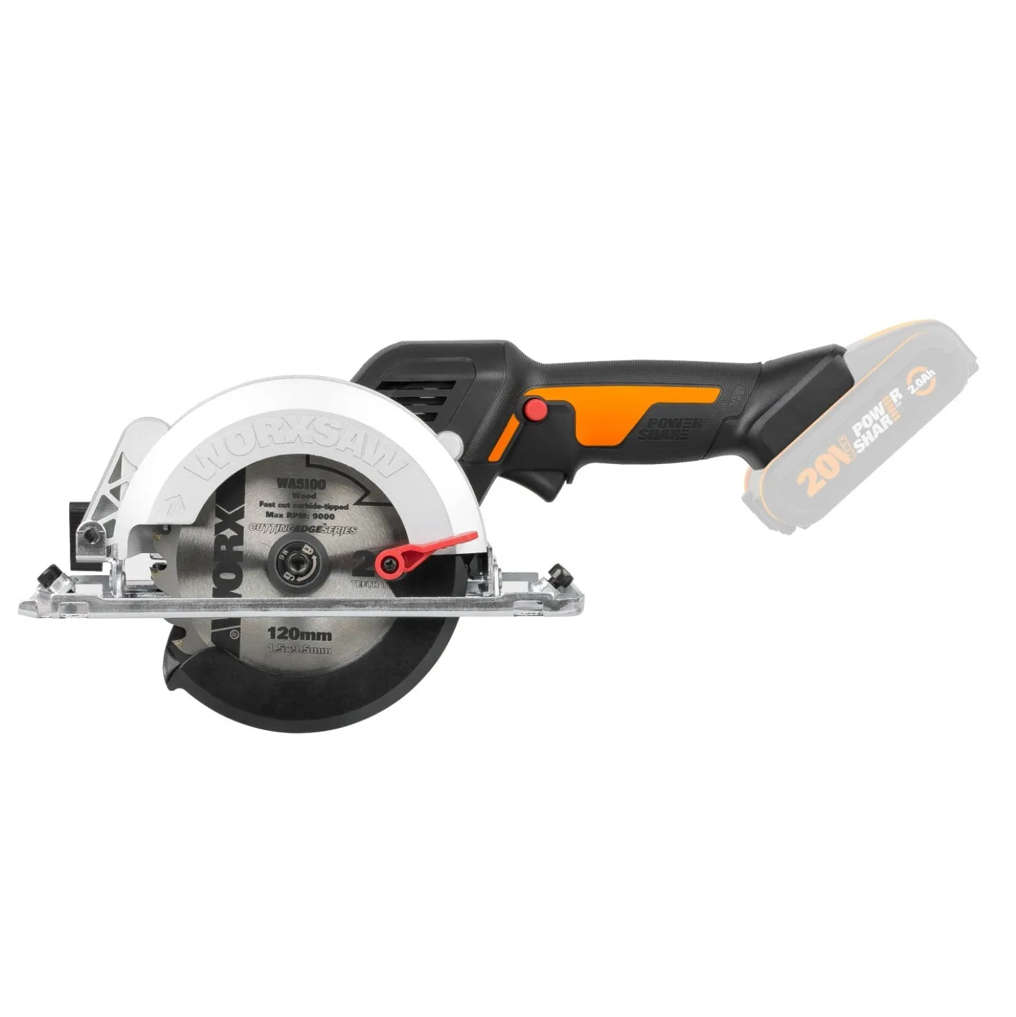 Sega circolare a batteria Worx WX531.9 PowerShare 20 V Solo