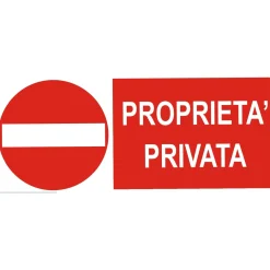 Segnale di divieto "Proprietà privata" 31 x 14 cm