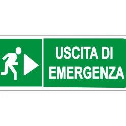 Segnaletica di sicurezza "Uscita di emergenza" a destra 31 x 14 cm