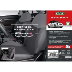 Serie completa coprisedili Fiat 500L antracite e grigio piombo