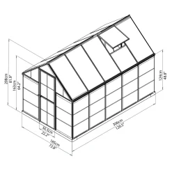 Serra da giardino Palram Canopia Hybrid 3,1x1,9 argento pareti laterali chiare