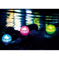 Set 3 luci solari LED piscina Summer Fun galleggianti multicolore