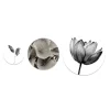 Set 3 pannelli tondi fiori in bianco e nero diametro 40-30-20 cm