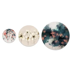 Set 3 pannelli tondi immagine fiori diametro 40-30-20 cm