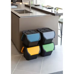 Set 4 pattumiere per raccolta differenziata Toomax assortiti