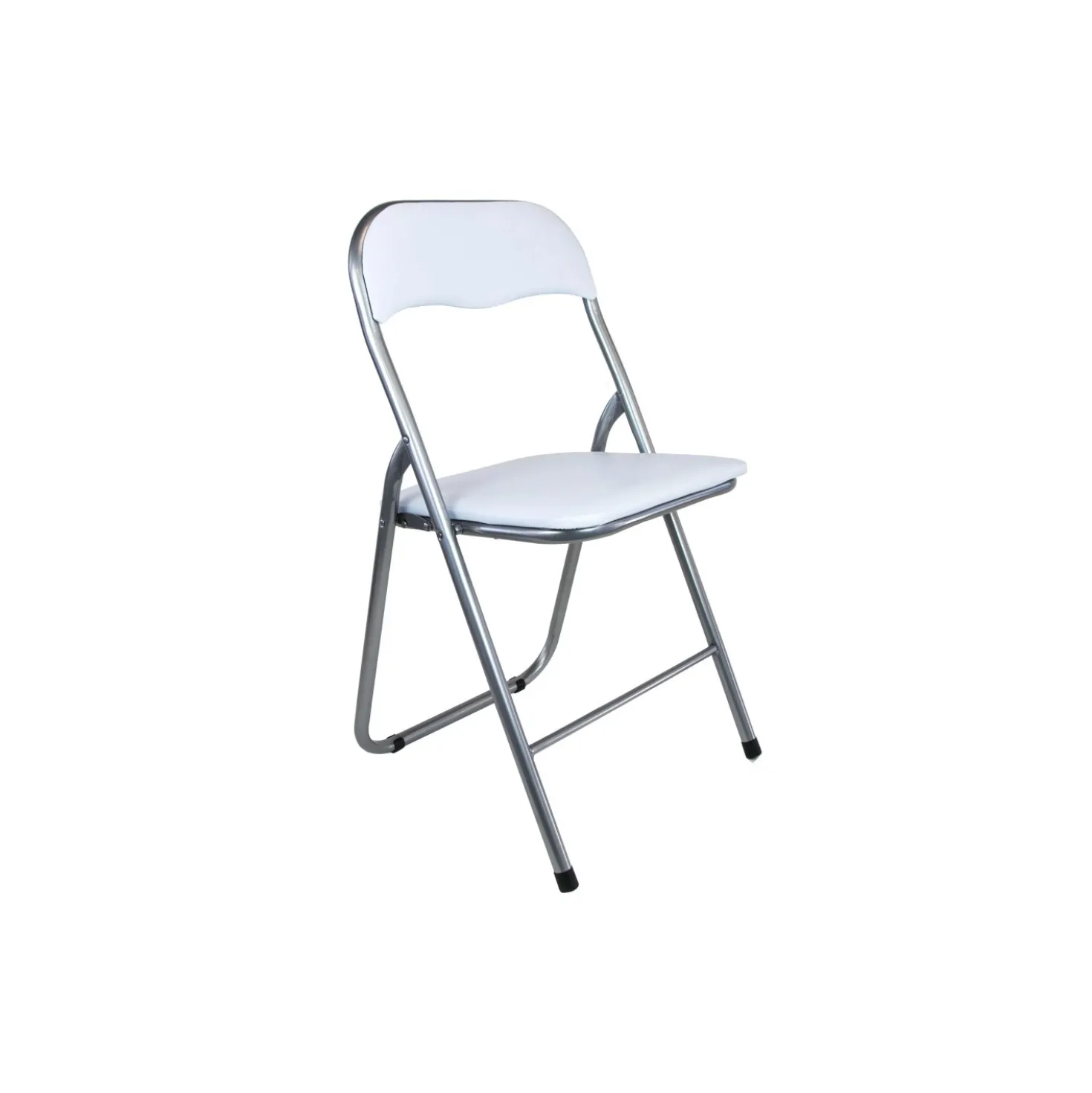 Set 6 sedie pieghevoli in acciaio imbottite Bianco 45x45x45/80 cm