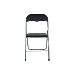 Set 6 sedie pieghevoli in acciaio imbottite Nero 45x45x45/80 cm