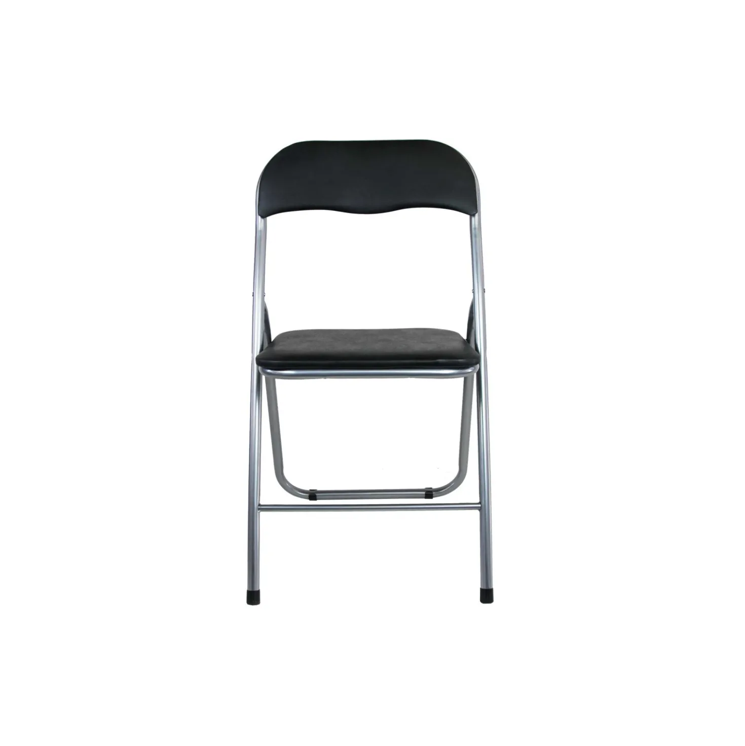 Set 6 sedie pieghevoli in acciaio imbottite Nero 45x45x45/80 cm