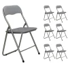 Set 6 sedie pieghevoli in acciaio imbottite Grigio 45x45x45/80 cm