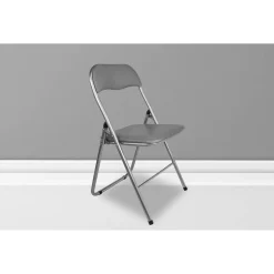 Set 6 sedie pieghevoli in acciaio imbottite Grigio 45x45x45/80 cm