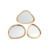 Set 3 specchi sagomati Pebble in legno dimensioni assortite marrone
