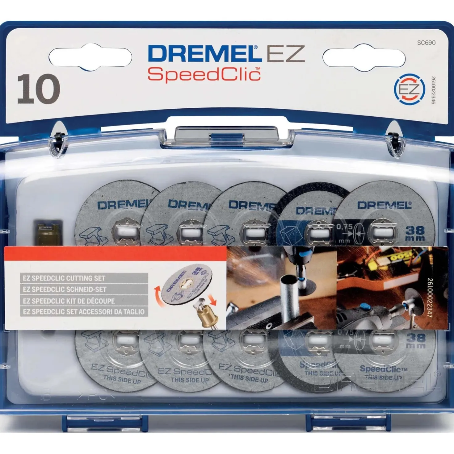 Set accessori per il taglio EZ SpeedClic SC690 10 dischi + perno