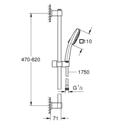 Set asta doccia a 3 getti Grohe Vitalio Comfort 110