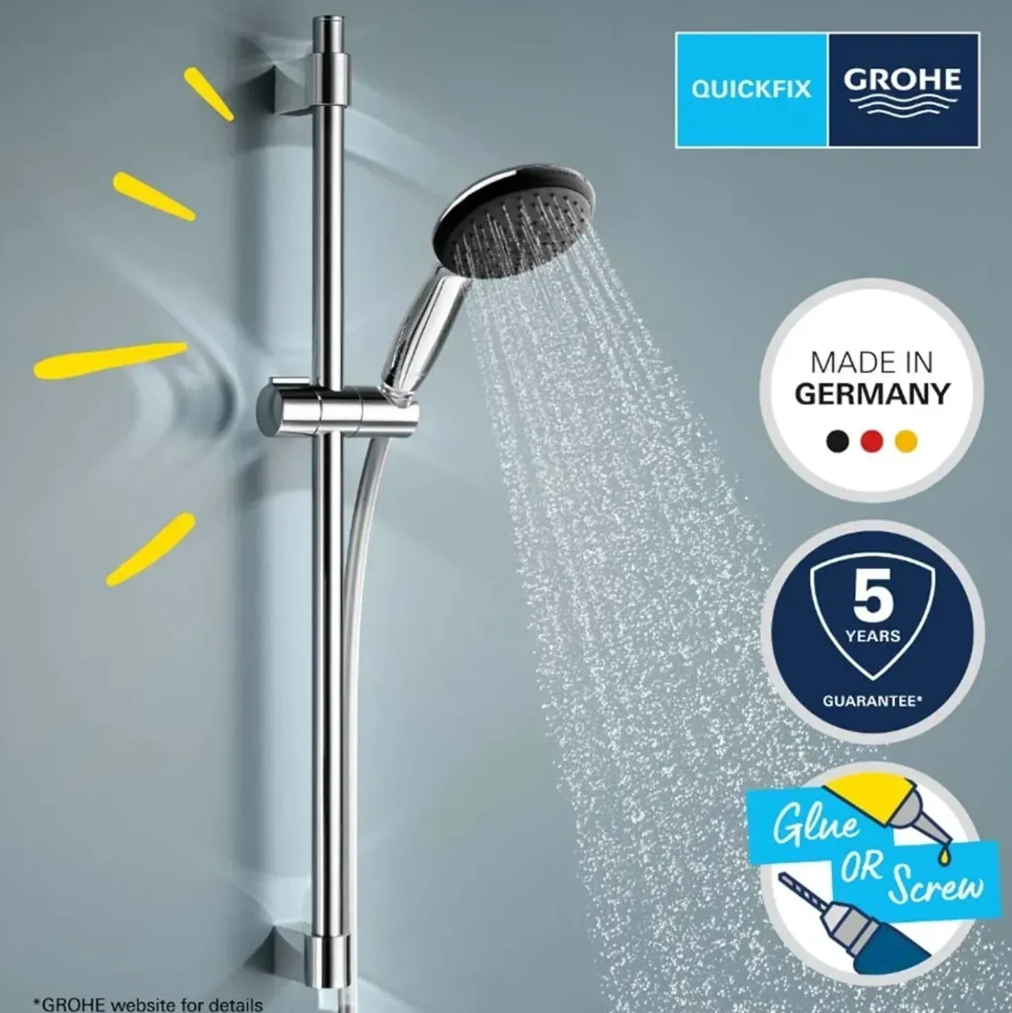 Set asta doccia a 1 getto Grohe Vitalio Comfort 110