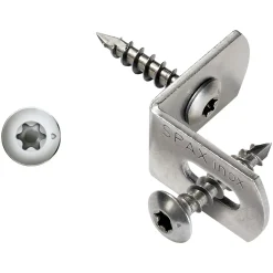 Set connettori in acciaio inox per recinzione Spax 7x35 mm 12 pz