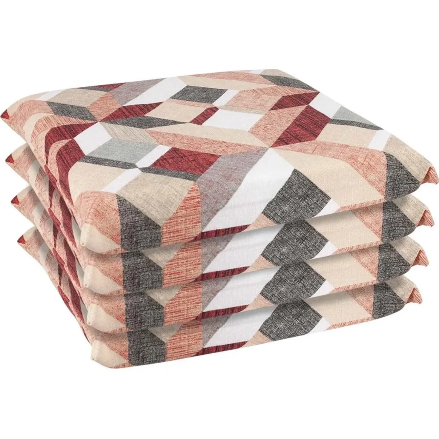 Set cuscini copri sedia sfoderabili 4 pz rosso
