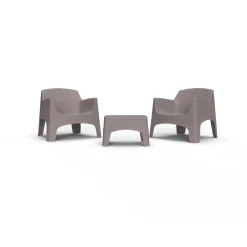 Set da giardino 2 poltrone ed 1 tavolino Ibiza Terrace tortora