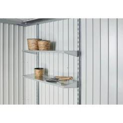 Set di scaffali per casetta da giardino Biohort Europa e AvantGarde zincato