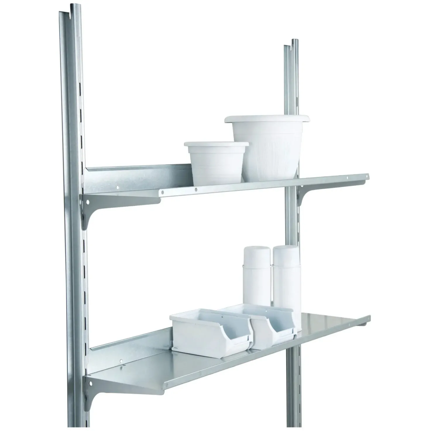 Set di scaffali per casetta da giardino Biohort Europa e AvantGarde zincato