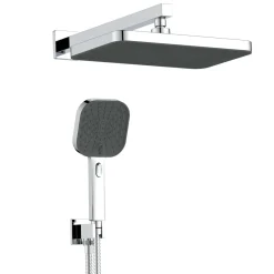 Set doccia aQuasanit Kronos con soffione e doccetta 3 getti cromo